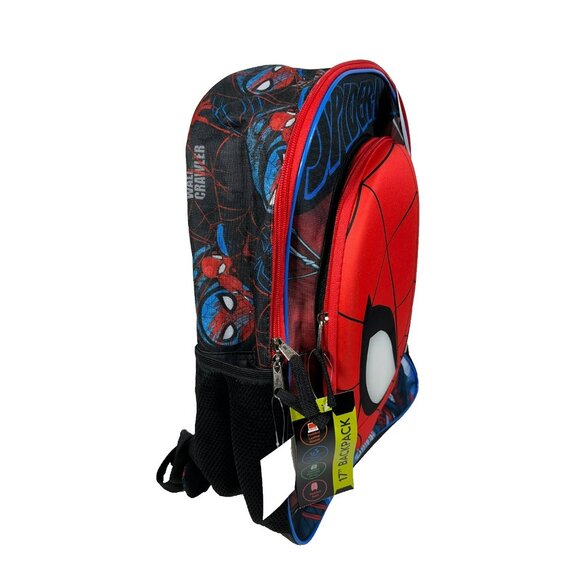 Marvel Spider-Man Raised Mask Light Up 17" Kids School Backpack - Picture 4 of 16